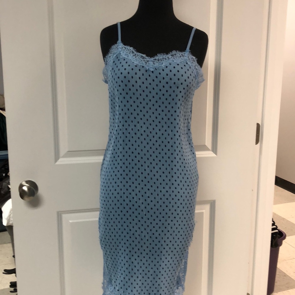 Free People Light Blue Lace Chemise